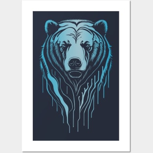 Big bear in blue Posters and Art